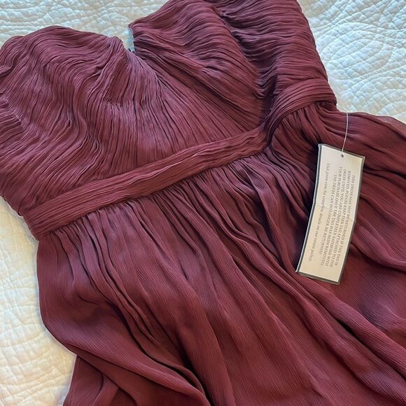 J Crew Women's Nadia Silk Chiffon Dress Cocktail Party Wedding Burgundy Sz 6 NWT - Picture 15 of 15
